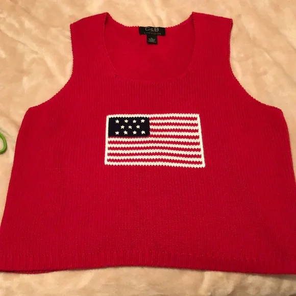 America flag sweater tank. 🩷 3 - Picture 1 of 5